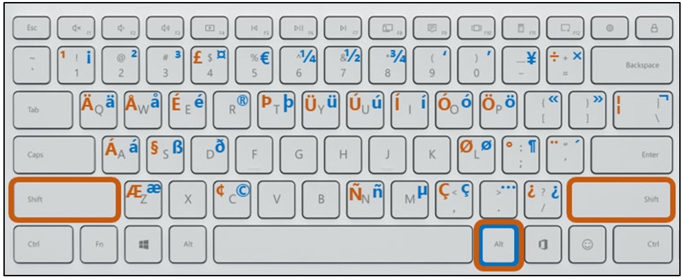 keyboard language shortcut windows 10