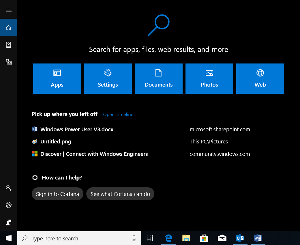 Search application что это windows 10