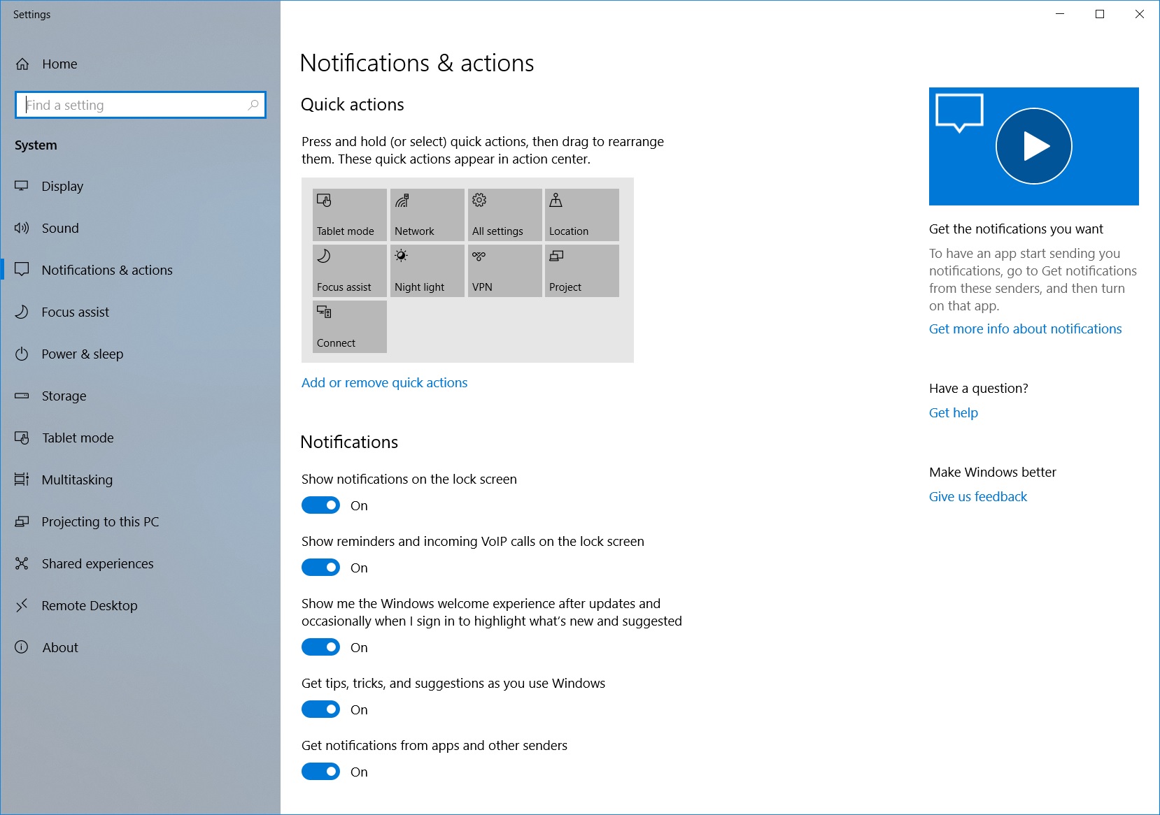disable windows 10 notifications