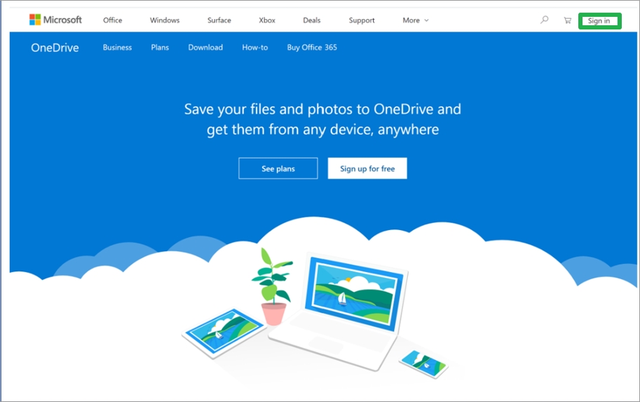 google onedrive sign in