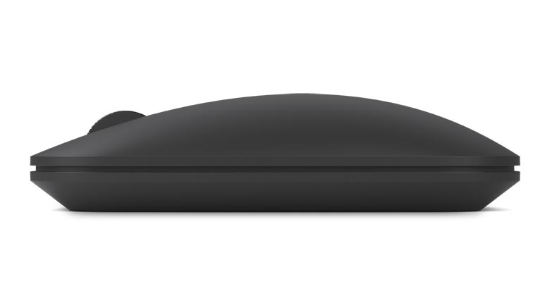Side view of Microsoft designer bluetooth mouse